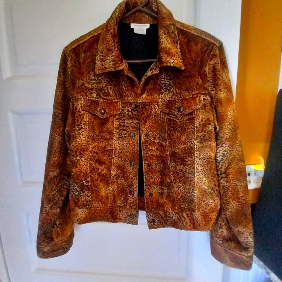 Jones New York Jackets & Blazers - New JONES NEW YORK VELOUR JEAN JACKET size 10